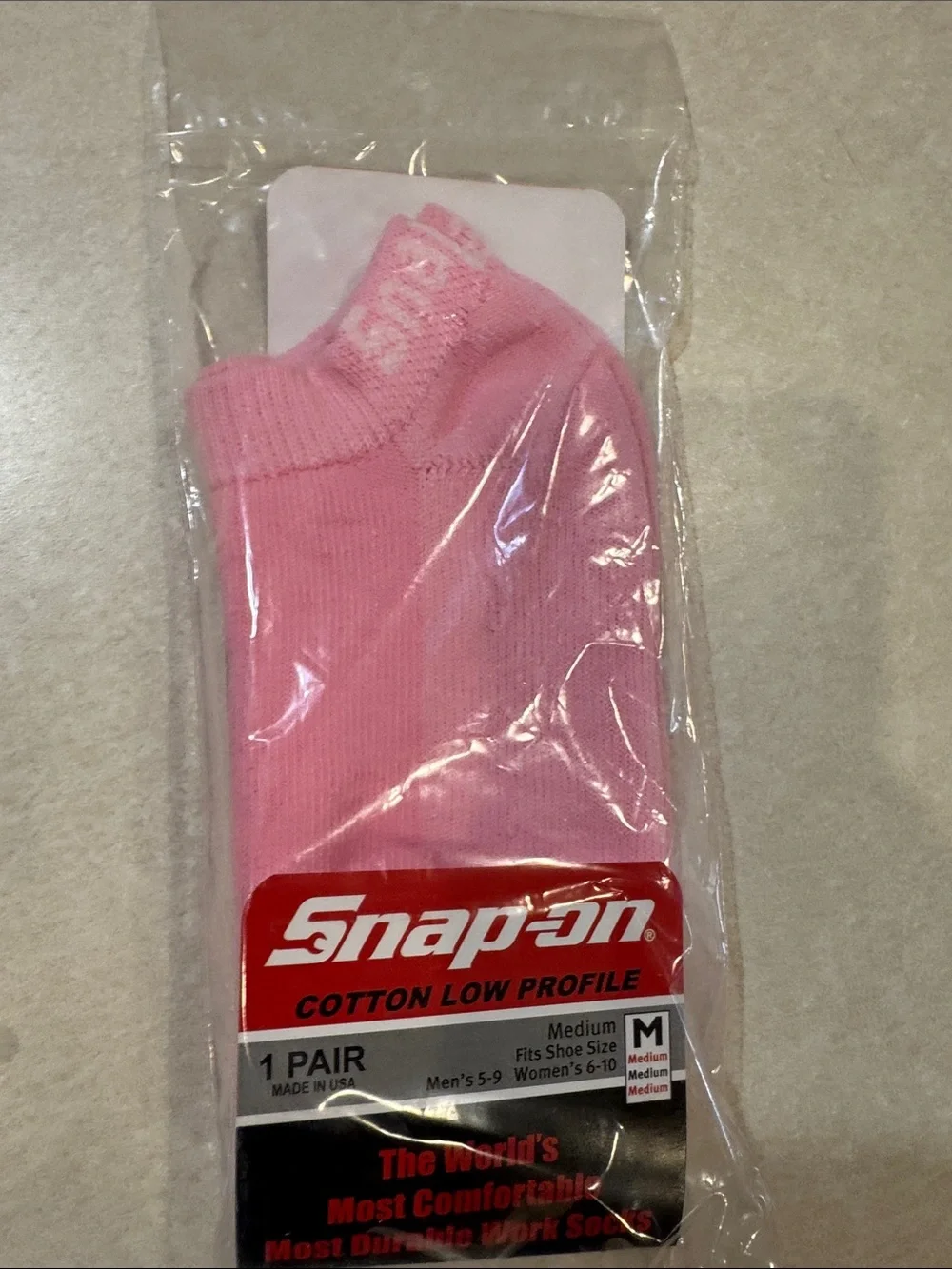 Snap-on Women's Pink Cotton Low-Profile Ankle Socks